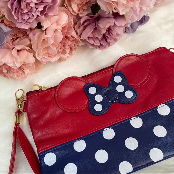 Minnie Mouse Blue & Red Makeup Cosmetic Bag - Picture 3 of 8